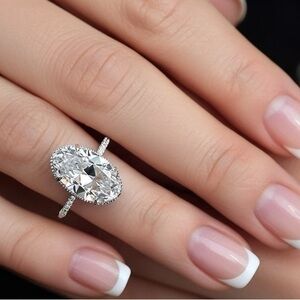 🆕💍Midnight CZ silver plated ring, bezel setting, water drop shape, copper base